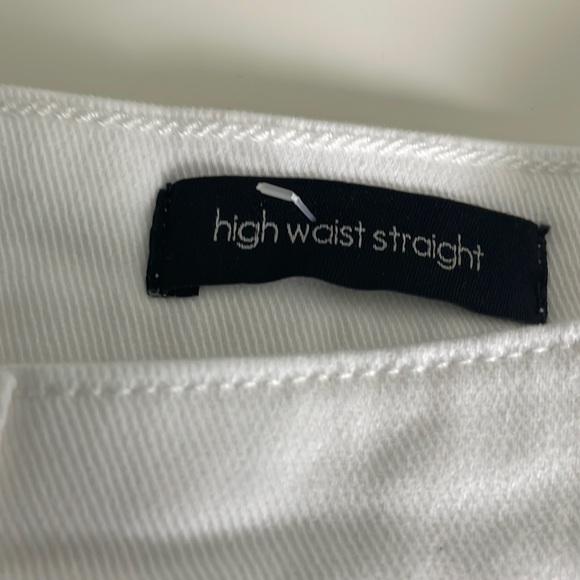 Ella Moss White High Rise Slim Straight Ankle Jean-Size 12 - Picture 5 of 15